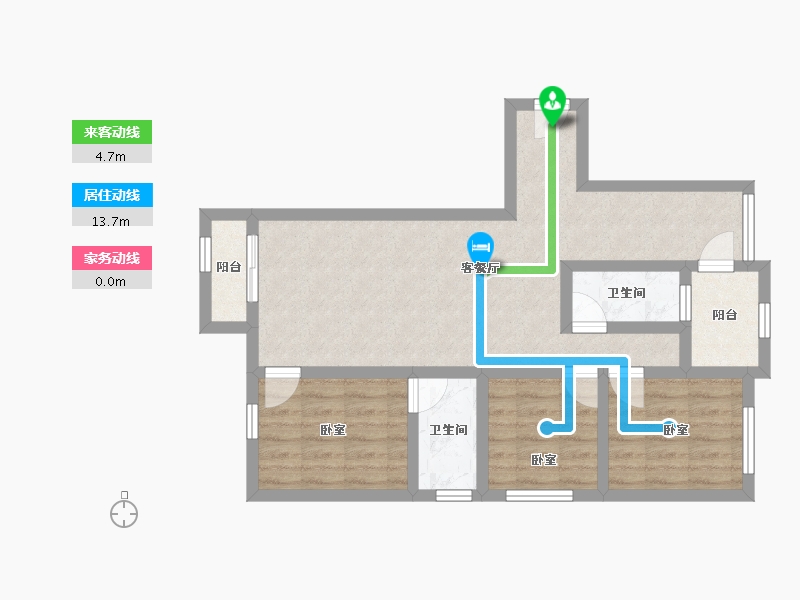 台湾省-桃园市-群邑皇冠-74.84-户型库-动静线