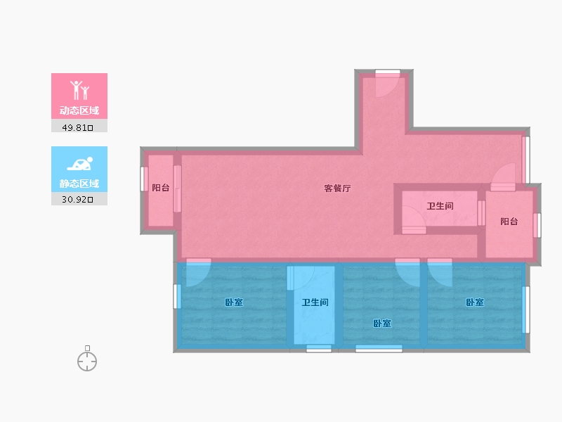 台湾省-桃园市-群邑皇冠-74.84-户型库-动静分区