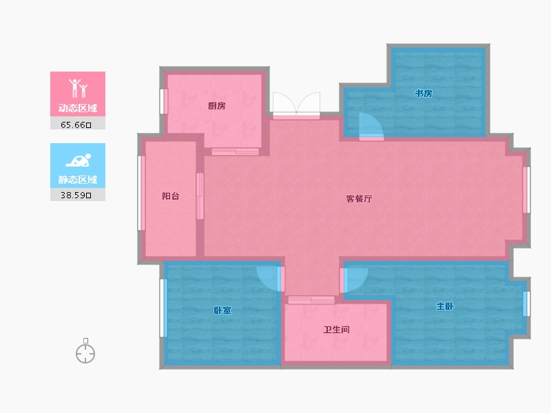 新疆维吾尔自治区-图木舒克市-江山名筑-93.00-户型库-动静分区