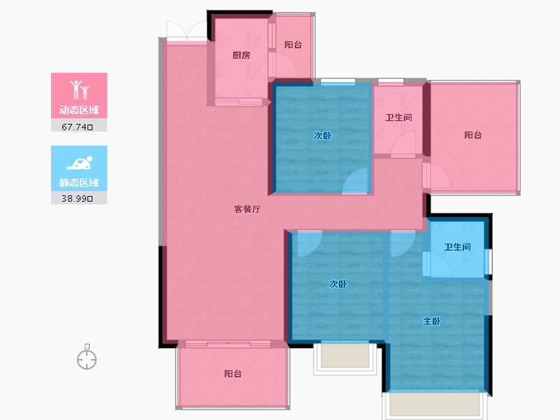 广西壮族自治区-南宁市-大都悦园-88.40-户型库-动静分区