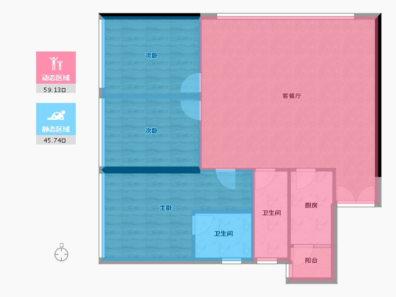 云南省-昆明市-润城学府公馆-96.44-户型库-动静分区