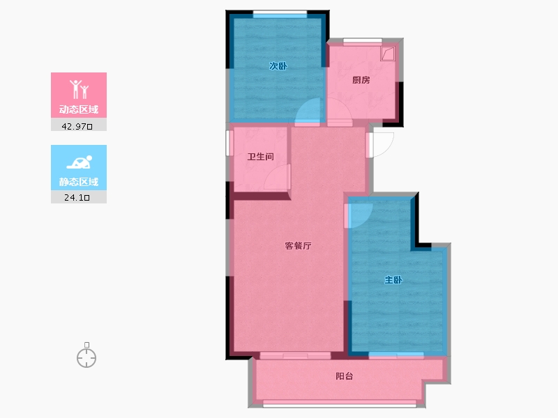 山西省-长治市-和平里 I户型-73.60-户型库-动静分区