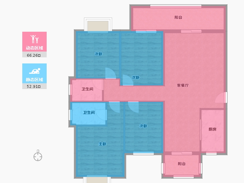 福建省-泉州市-银河学苑-110.28-户型库-动静分区