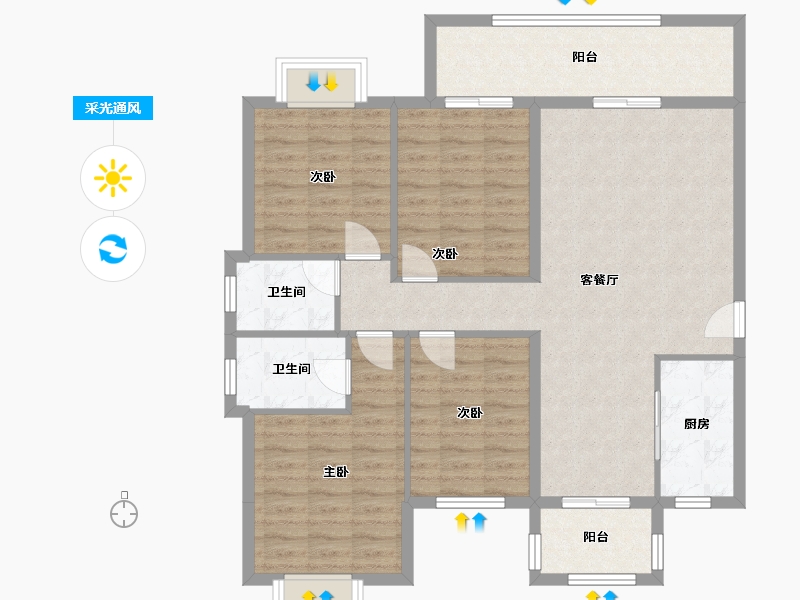 福建省-泉州市-银河学苑-110.28-户型库-采光通风