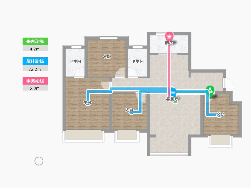 陕西省-西安市-中梁鎏金云玺 -101.40-户型库-动静线