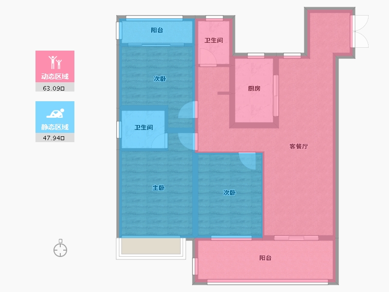 安徽省-巢湖市-湖畔春晓小区-104.00-户型库-动静分区