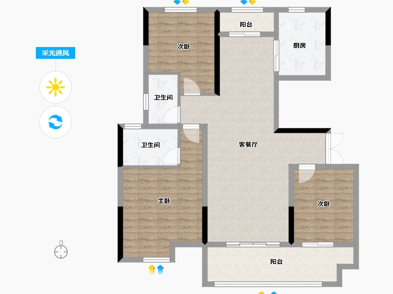 河南省-商丘市-上和集团上和府-114.72-户型库-采光通风