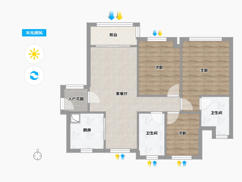 广东省-广州市-越秀TOD星汇城-71.20-户型库-采光通风