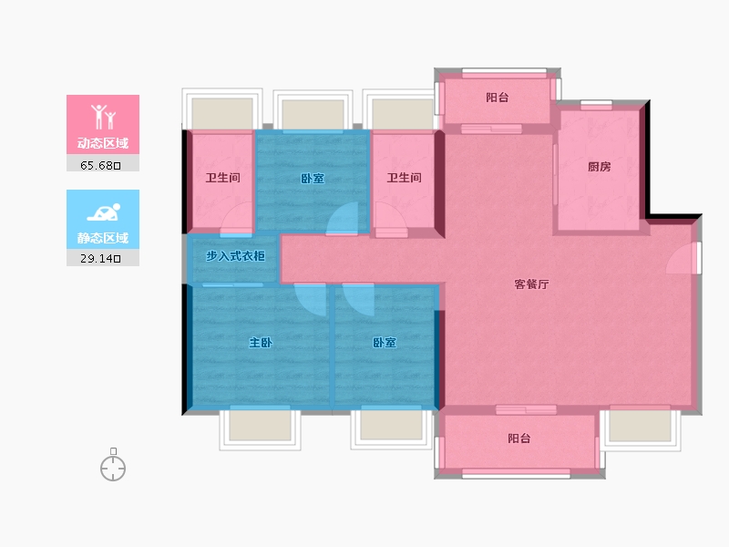 广东省-东莞市-金众柏悦公馆-85.02-户型库-动静分区