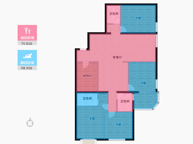 北京-北京市-汇园国际公寓-F座-148.00-户型库-动静分区