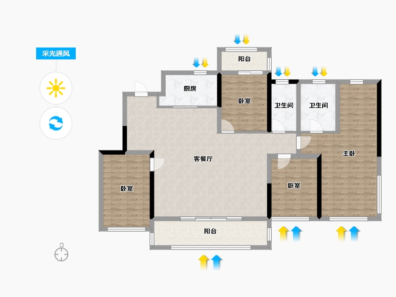 四川省-成都市-华润青羊润府-138.10-户型库-采光通风