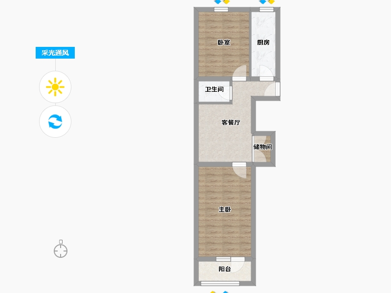 北京-北京市-天宁寺西里-50.60-户型库-采光通风