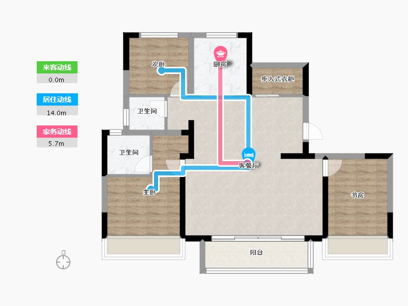 山西省-长治市-和平里-107.20-户型库-动静线