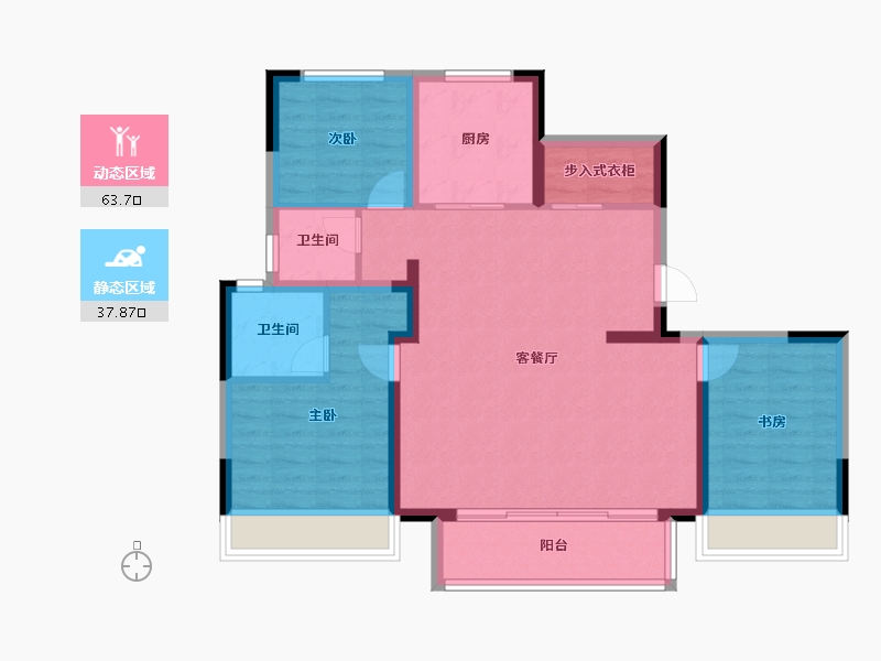 山西省-长治市-和平里-107.20-户型库-动静分区