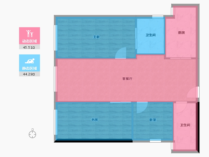 云南省-昆明市-润城学府公馆-82.43-户型库-动静分区