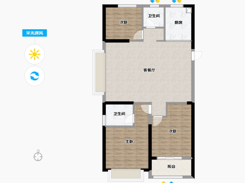 山东省-枣庄市-滕建恒益园-98.40-户型库-采光通风