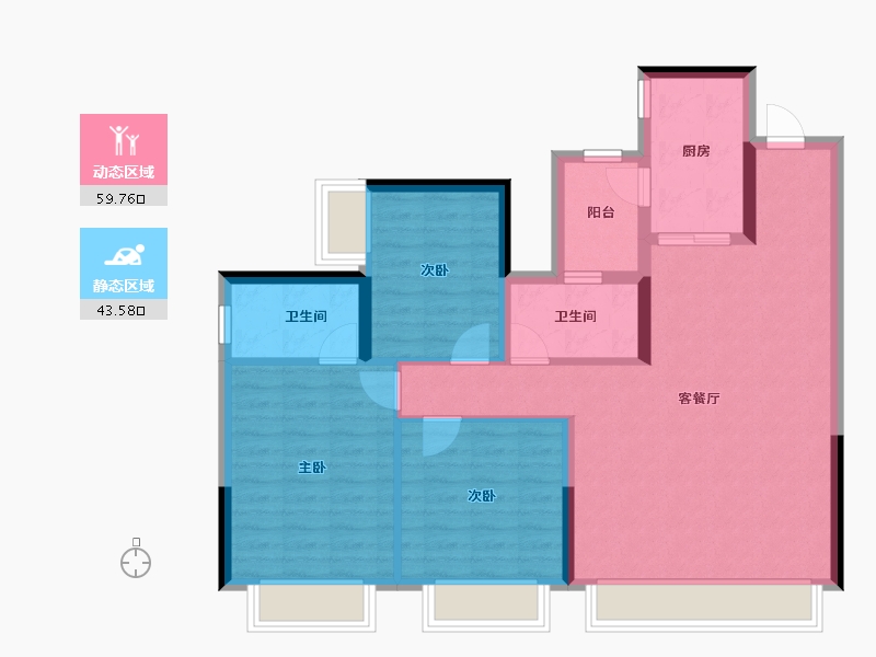 四川省-成都市-东安湖畔-98.00-户型库-动静分区