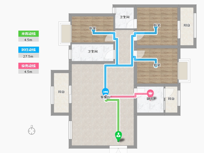 陕西省-汉中市-翠屏小区-95.19-户型库-动静线