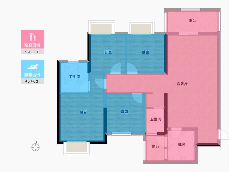 湖南省-永州市-御泽园西苑-129.00-户型库-动静分区