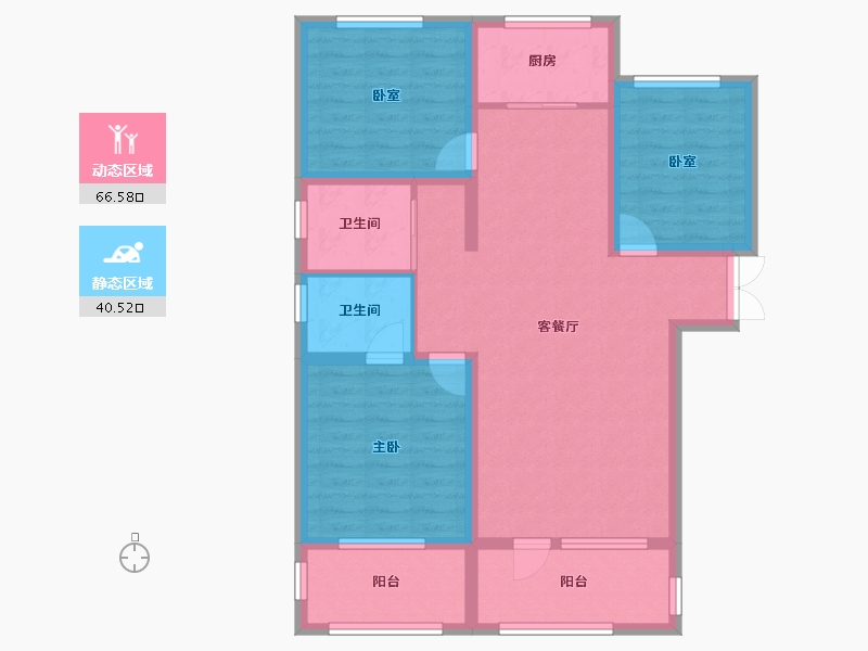 新疆维吾尔自治区-石河子市-天筑云锦-113.14-户型库-动静分区