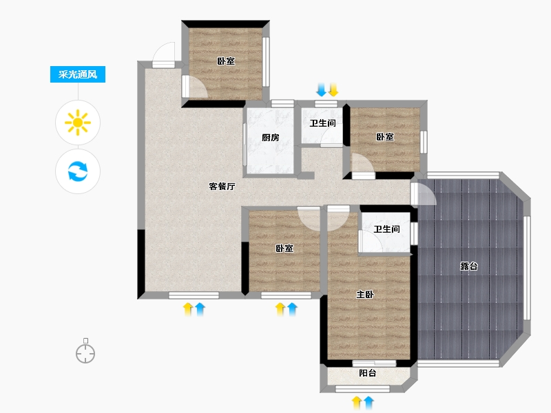 四川省-眉山市-聚亿天府锦城三期-80.40-户型库-采光通风