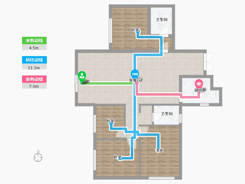 贵州省-贵阳市-天龙花园-115.20-户型库-动静线