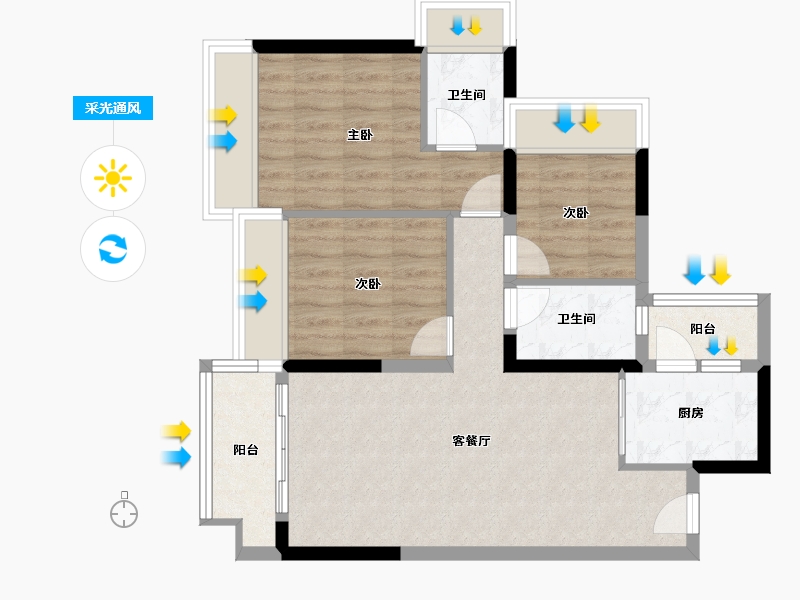 广东省-惠州市-星河荣域-78.97-户型库-采光通风