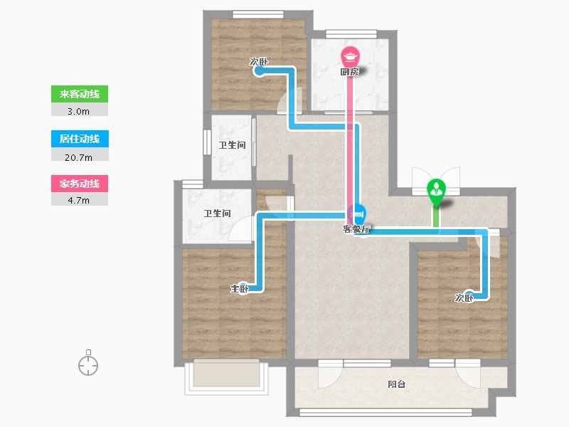 河北省-廊坊市-云溪书院-84.61-户型库-动静线