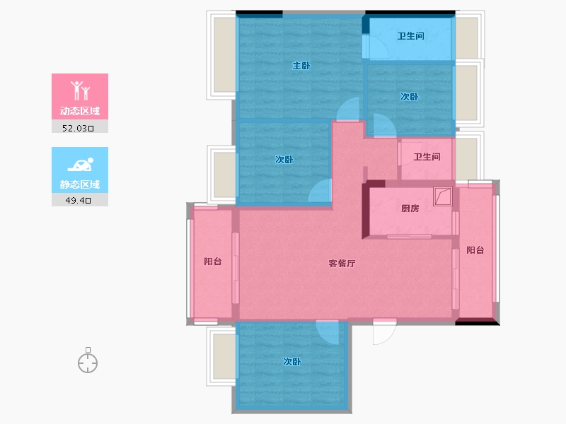 重庆-重庆市-碧桂园-95.20-户型库-动静分区