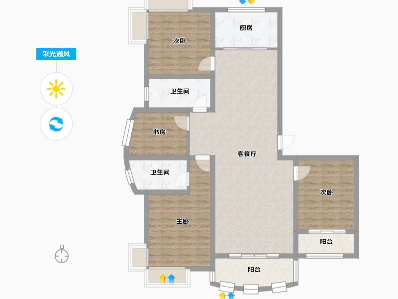 山西省-运城市-滨湖一号-149.79-户型库-采光通风