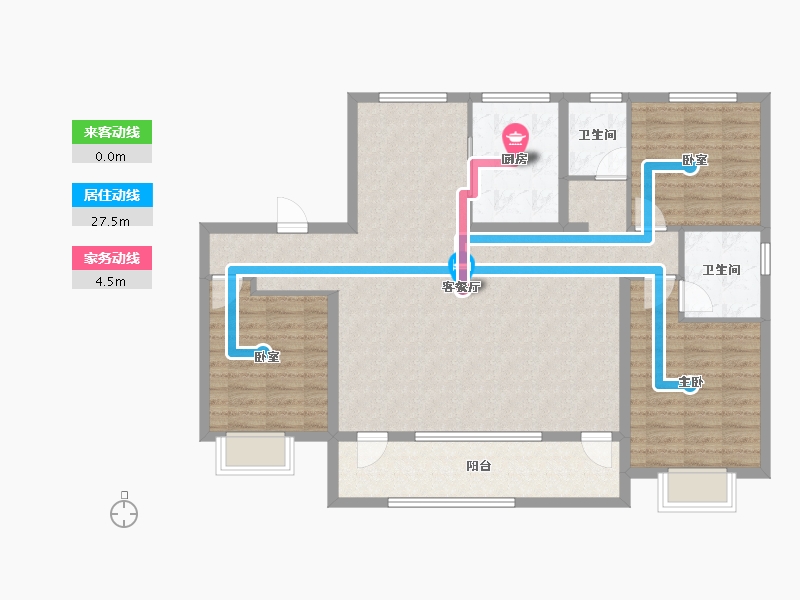 山东省-滨州市-丽景百合花园-114.40-户型库-动静线