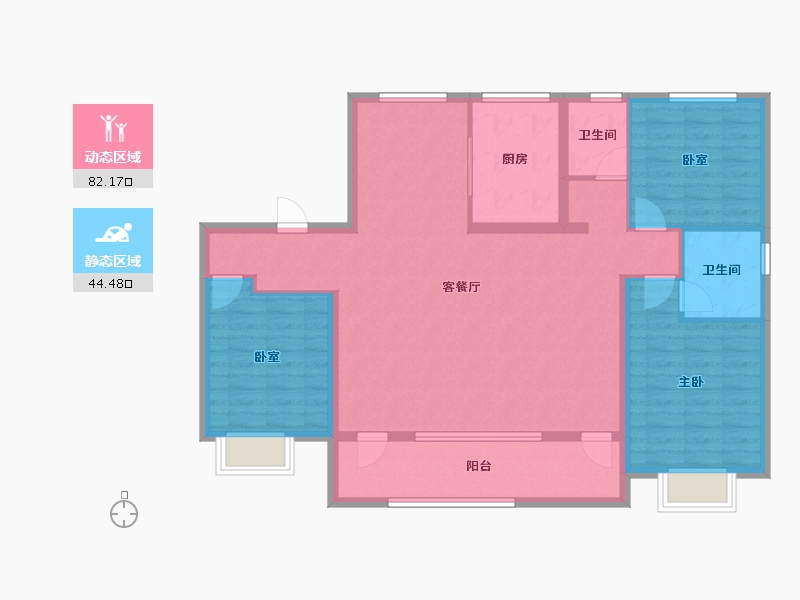 山东省-滨州市-丽景百合花园-114.40-户型库-动静分区