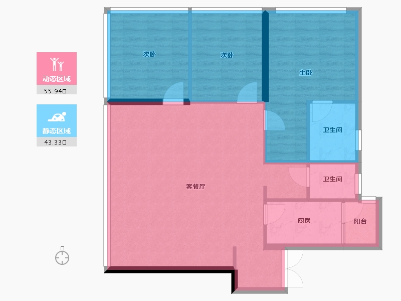 云南省-昆明市-润城学府公馆-90.49-户型库-动静分区