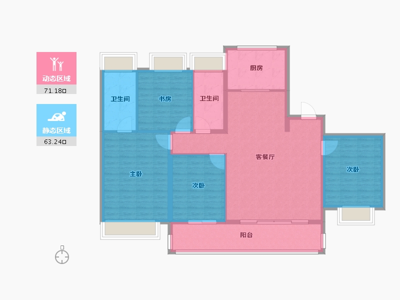 江苏省-苏州市-中海狮山云起-122.40-户型库-动静分区