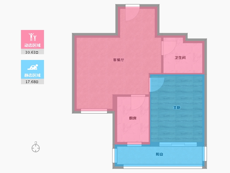 北京-北京市-首钢苹果园一区居民区-一区-45.76-户型库-动静分区