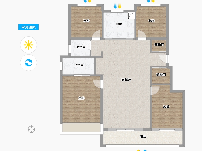 北京-北京市-保利·天汇-111.20-户型库-采光通风