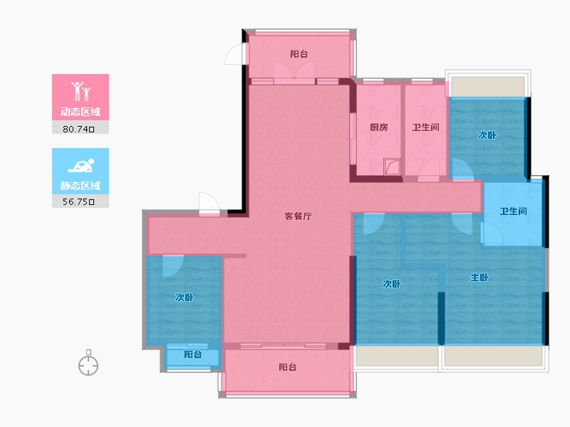 浙江省-嘉兴市-碧桂园梧桐华府-128.00-户型库-动静分区