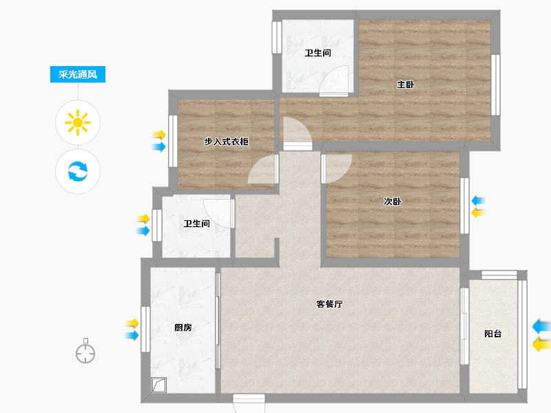 上海-上海市-华悦雅苑-77.28-户型库-采光通风