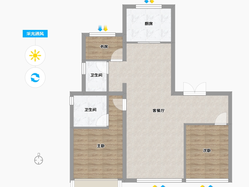 河北省-保定市-北京城建·德远云璟-80.52-户型库-采光通风