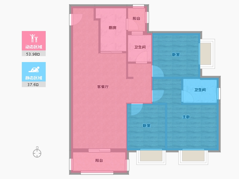 广东省-深圳市-绿景白石洲-88.00-户型库-动静分区