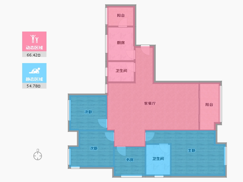 重庆-重庆市-上东汇南区一组团-104.80-户型库-动静分区