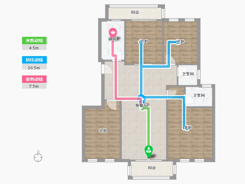 湖北省-武汉市-现代·森林小镇-101.60-户型库-动静线