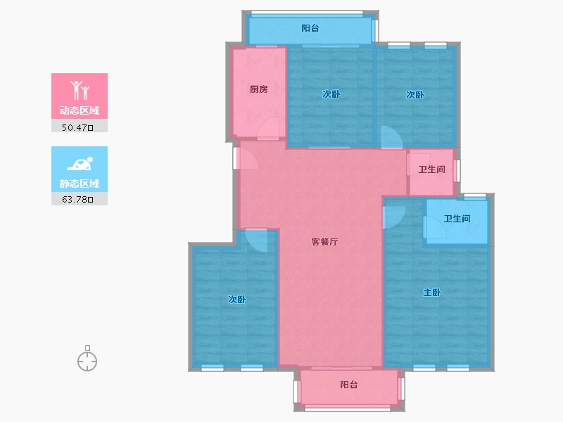 湖北省-武汉市-现代·森林小镇-101.60-户型库-动静分区