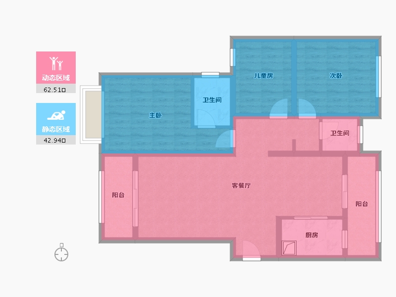 河南省-南阳市-南苑华庭-107.20-户型库-动静分区