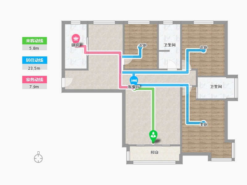 宁夏回族自治区-银川市-鲁银拾城塾2期-111.20-户型库-动静线