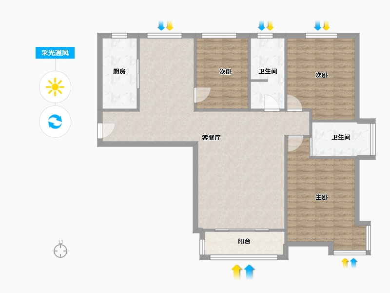 宁夏回族自治区-银川市-鲁银拾城塾2期-111.20-户型库-采光通风