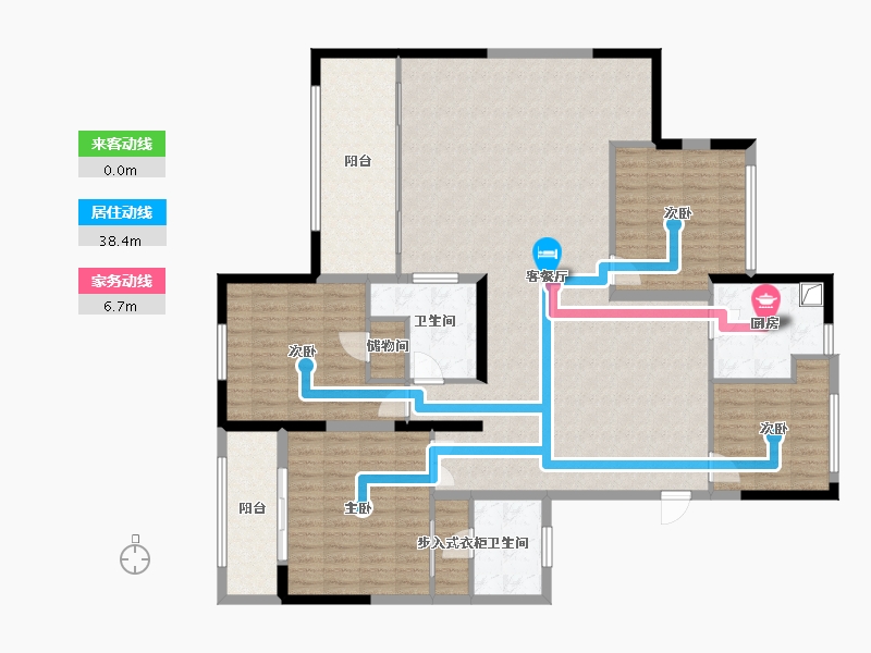 浙江省-杭州市-水岸枫庭-180.00-户型库-动静线