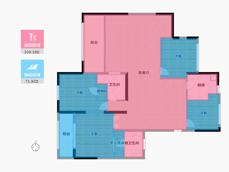 浙江省-杭州市-水岸枫庭-180.00-户型库-动静分区