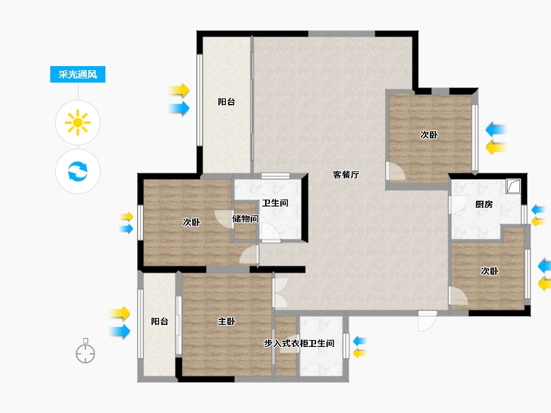 浙江省-杭州市-水岸枫庭-180.00-户型库-采光通风