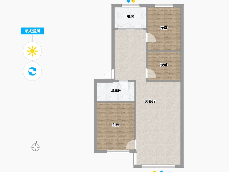 甘肃省-酒泉市-金地嘉汇庭苑-79.20-户型库-采光通风